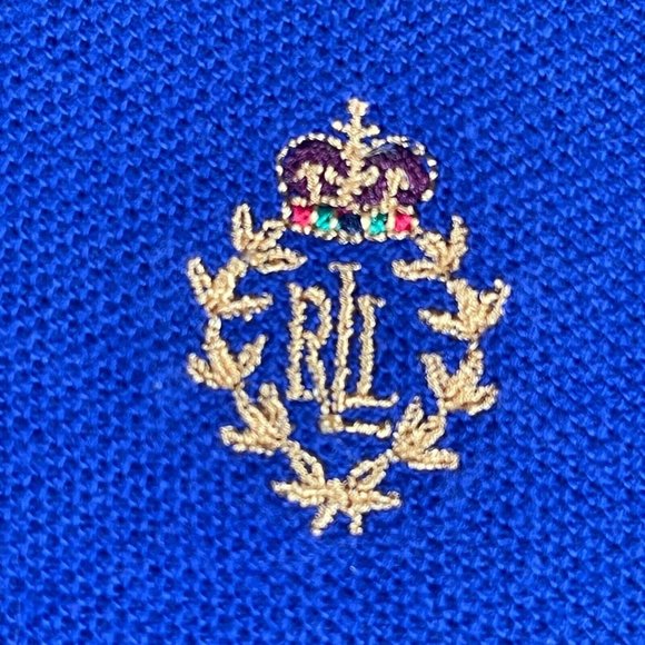 Lauren Ralph Lauren Mens Polo Shirt XXL Blue LRL Crown Embroidered Logo Soft - Picture 2 of 8